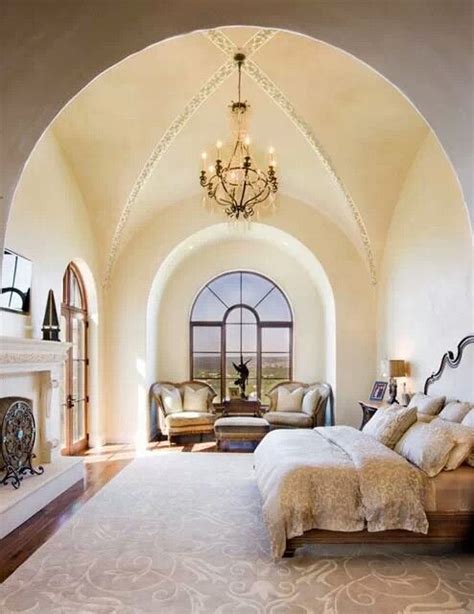 Groin Vault Ceiling Beautiful Luxe Bedroom Mediterranean Bedroom