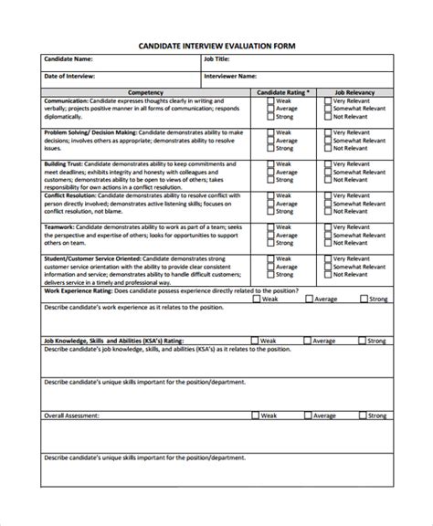 Free 13 Sample Hr Evaluation Forms In Pdf Ms Word