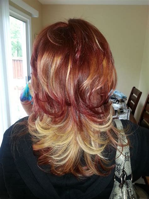 Blonde Hair Red Ends Red Highlights Ideas For Blonde Brown And Black