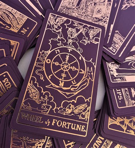 Pre Order May 2021 Purple Tarot Cards Pink Gold Foil Tarot Etsy