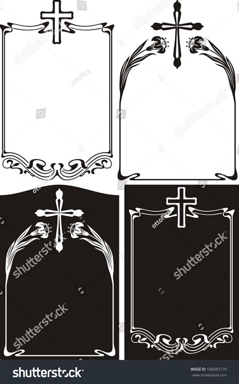 Obituary Or Memorial Plaque Art Deco Frames And Borders Stock Vector Illustration 166683179