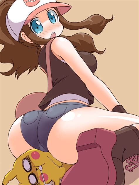 Rule Ass Big Ass Blush Breasts Drooling Embarrassed Facesitting Female Hilda Pokemon