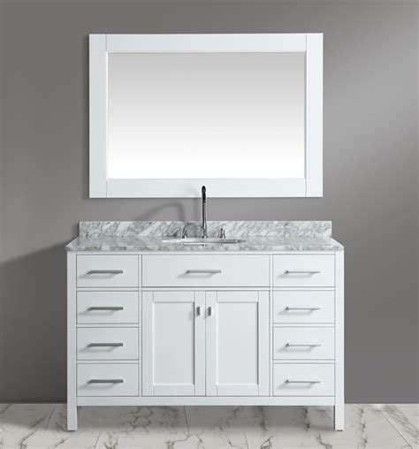 The cabinet is made with 100% solid wood and plywood only! Stunning 54 Inch Bathroom Vanity Single Sink Portrait ...