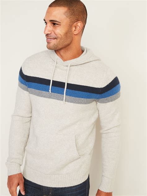 Multi Color Chest Stripe Sweater Hoodie For Men Stripe Sweater Long