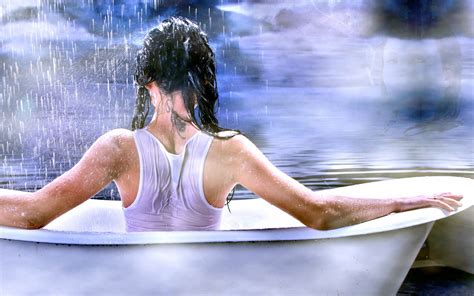 Wallpaper Women Model Sitting Tattoo Wet Hair Wet Body Bathtub
