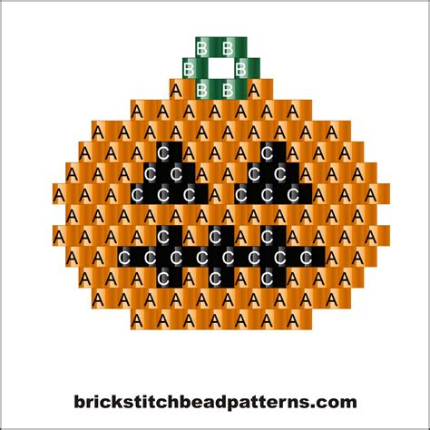 Brick Stitch Bead Patterns Journal Simple Pumpkin Free Halloween Brick