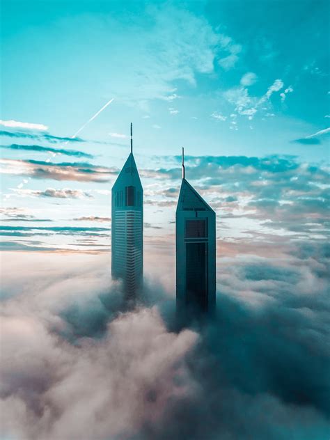 Skyscrapers Buildings Clouds Sky Hd Phone Wallpaper Peakpx