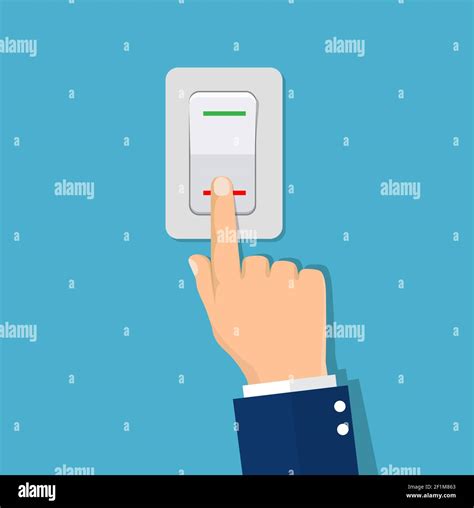Man Hand Push Button Switch Stock Vector Image And Art Alamy