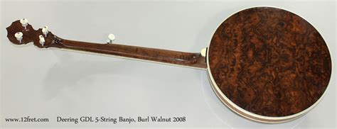 2008 Deering Gdl 5 String Banjo Burl Walnut
