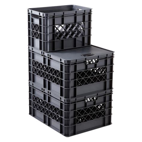 Grey Modular Stackable Crates Crates Stackable Modular Storage