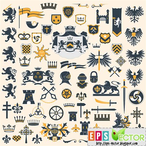 Vector Collection Of Heraldry Symbols EPS Vector BLOG