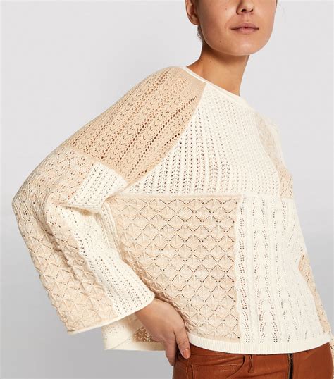 Alice Olivia Ivory Martha Pointelle Knit Sweater Harrods Uk