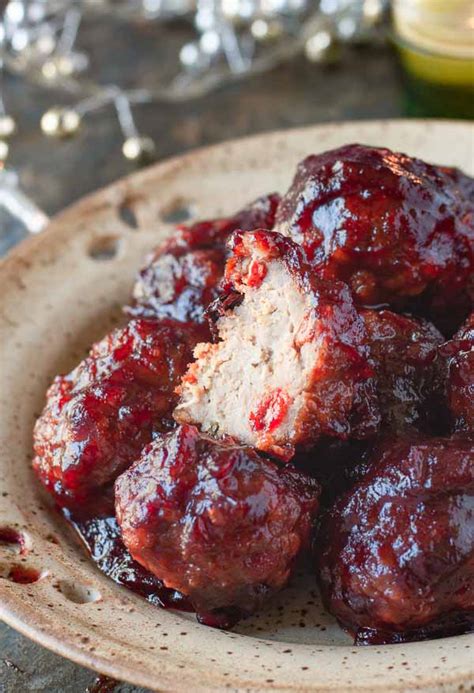 Healthy Baked Turkey Meatballs In Cranberry Sauce Cinnamon Coriander