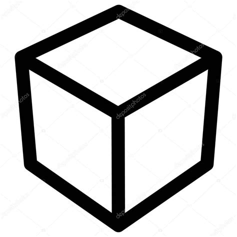 It has 6 faces, 12 edges, and 8 vertices. Box or cube geometry icon — Stock Vector © vectorguy ...