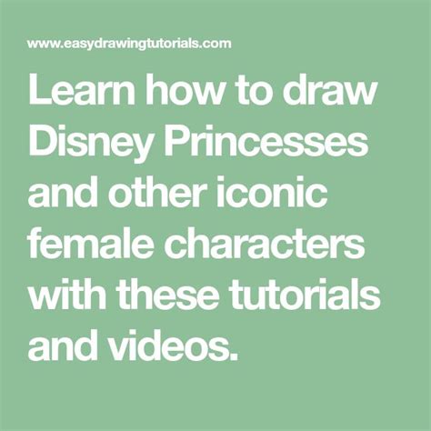 Learn How To Draw Disney Princesses And Other Iconic Female Characters