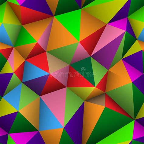 Colorful Triangle Seamless Low Poly Background Stock Vector