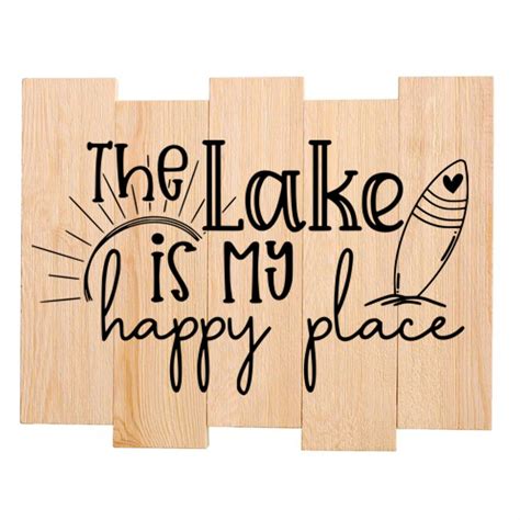 The Lake Is My Happy Place Cottage Cabin Decor Rustic Pallet Etsy