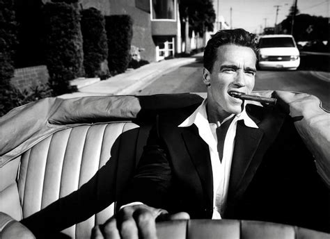 Arnold Schwarzenegger Smoking Cigar In Car Painting By Adele Nikki