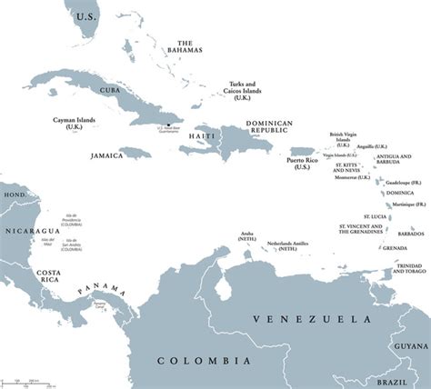 Vector Map Of Caribbean Political One Stop Map Within Printable Map