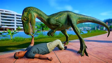 Herrerasaurus Vs Indoraptor Breakout And Fight Jurassic World Evolution