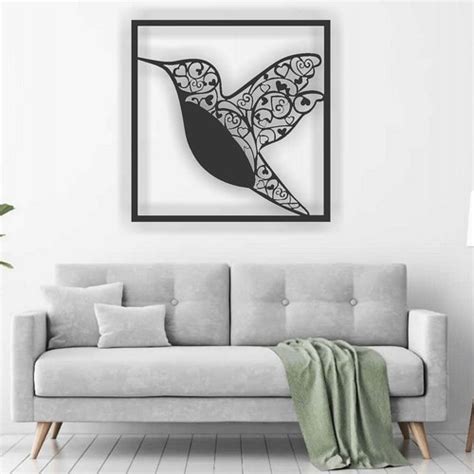 Hummingbird Panel Vector Laser Cut Files Svg Dxf Home Wall Etsy