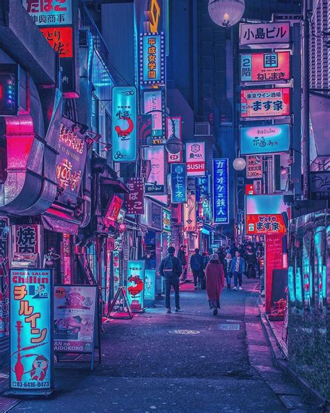 Shibuya Tokyo Japan Cyberpunk City Cyberpunk Aesthetic Neon Wallpaper