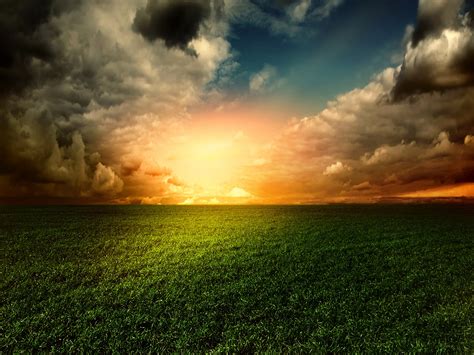 Fields Scenery Sunrises And Sunsets Sky Clouds Wallpaper 3000x2250