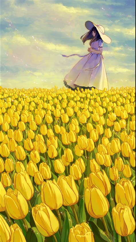 Girl In Yellow Tulips Art Manga Manga Anime Girls Cartoon Art Anime