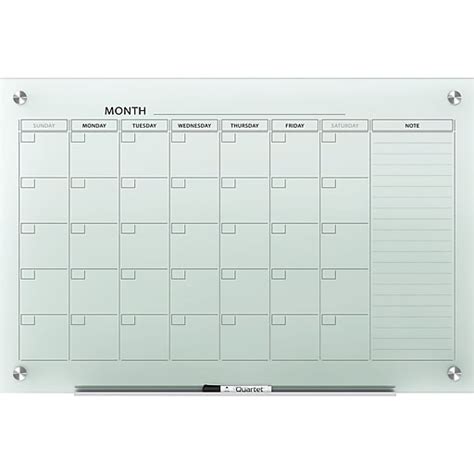 Quartet® Infinity™ Glass Magnetic Calendar Board 24 X 18 White