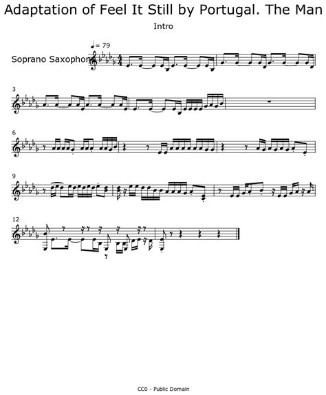 Adaptation Of Feel It Still By Portugal The Man Sheet Music For Soprano Saxophone