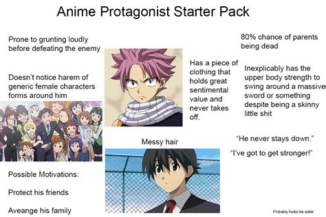 Anime Protagonist Starter Pack Rstarterpacks
