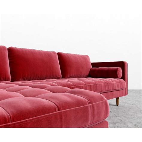 The boa sofa, a woven nest constructed of 120 meters of polyurethane and goose feather tubing covered. Rove Concepts Luca Modern Classic Cardinal Red Velvet ...