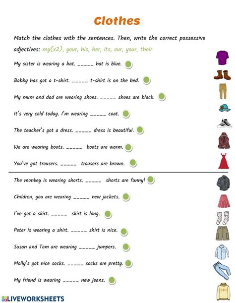 Possessive Adjectives Online Worksheet For Beginner Pre A You Can