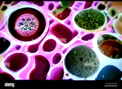 Single Celled Organisms Under The Microscope Stock Photo Alamy