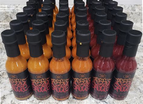 Some Sauces I Made It Was My First Year Growing Peppers And Im Hooked