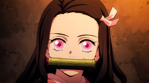 Demon Slayer Nezuko Kamado With Pink Eyes And Black Hair Hd Anime Wallpapers Hd Wallpapers