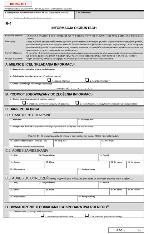 IR-1 Informacja o gruntach