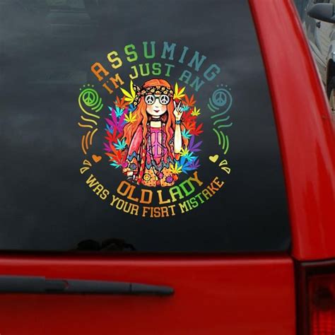 Im Just An Old Lady Hippie Girl Car Decal Vinyl