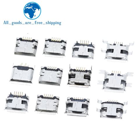 Pcs Lot Pin SMT Socket Connector Micro USB Type B Female Placement Models SMD