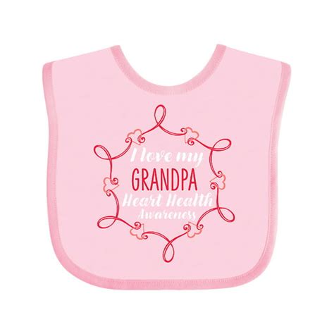 Inktastic I Love My Grandpa Heart Health Awareness Infant Bib Unisex Pink