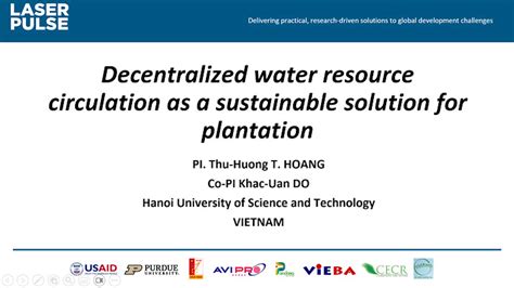 Decentralized Water Resource Circulation As A Sustainable Solution For Plantation Laser Pulse