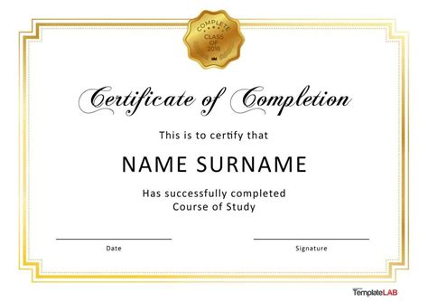 40 Fantastic Certificate Of Completion Templates Word Inside Blank