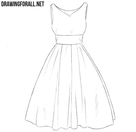 A Line Drawing Of A Dress On A Mannequin Neckline With The Word