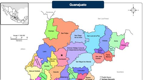 Mapa De Guanajuato Con Nombres A Color Pdf Uni N Guanajuato
