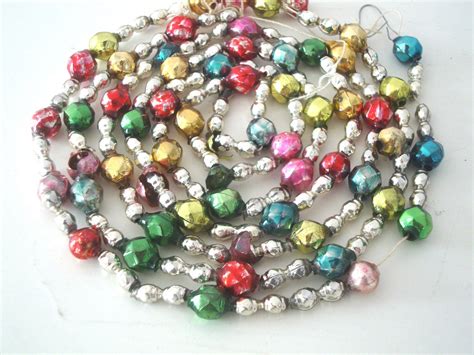 Vintage Mercury Glass Pastel Christmas Bead Garland Beads