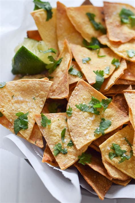 Brush both sides of the tortillas with the oil. Baked Tortilla Chips | Recipe | Tortilla chip recipe ...