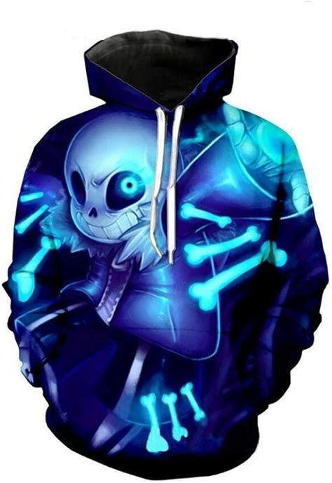 Maefte Undertale Sweater Blue Cosplay Costumes Sans Skull Hoodie Xxl