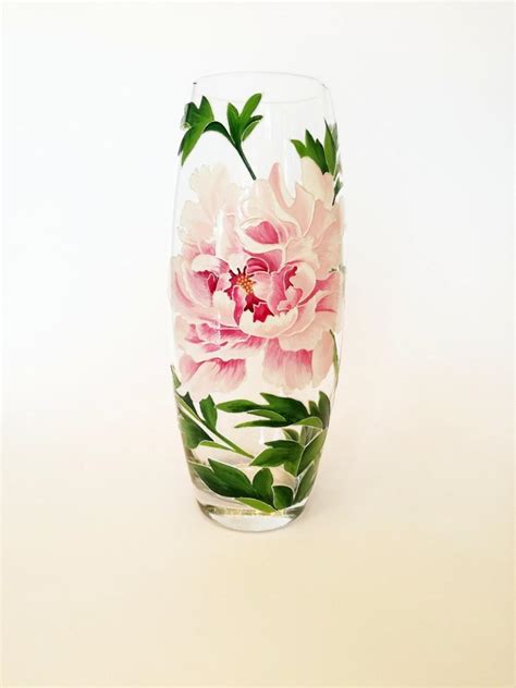 anniversary gift   hand painted flower vase room decoration glass