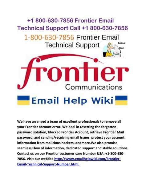 Frontier email technical support call 1 800 630 7856 | Supportive, Technical support, Technical