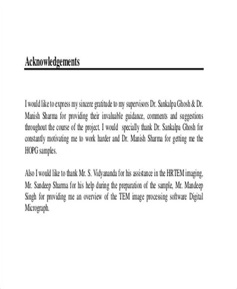 The acknowledgment page is a common feature at the end of a formal thesis or dissertation, and it can be difficult to know how to include a bit of personal writing at the end of a technical project. 11+ Acknowledgement Report Samples- Docs, Word, PDF, Pages ...